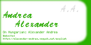 andrea alexander business card